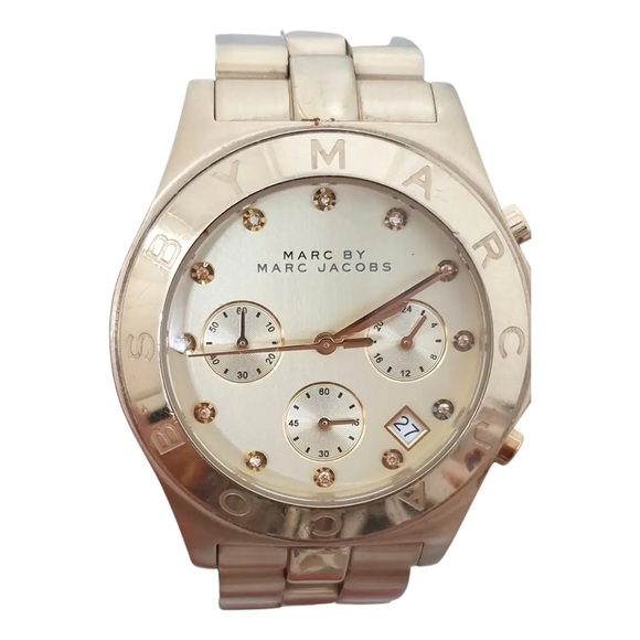 Marc by Marc Jacobs Blade Chronograph Watch Women Gold Tone - Picture 1 of 8